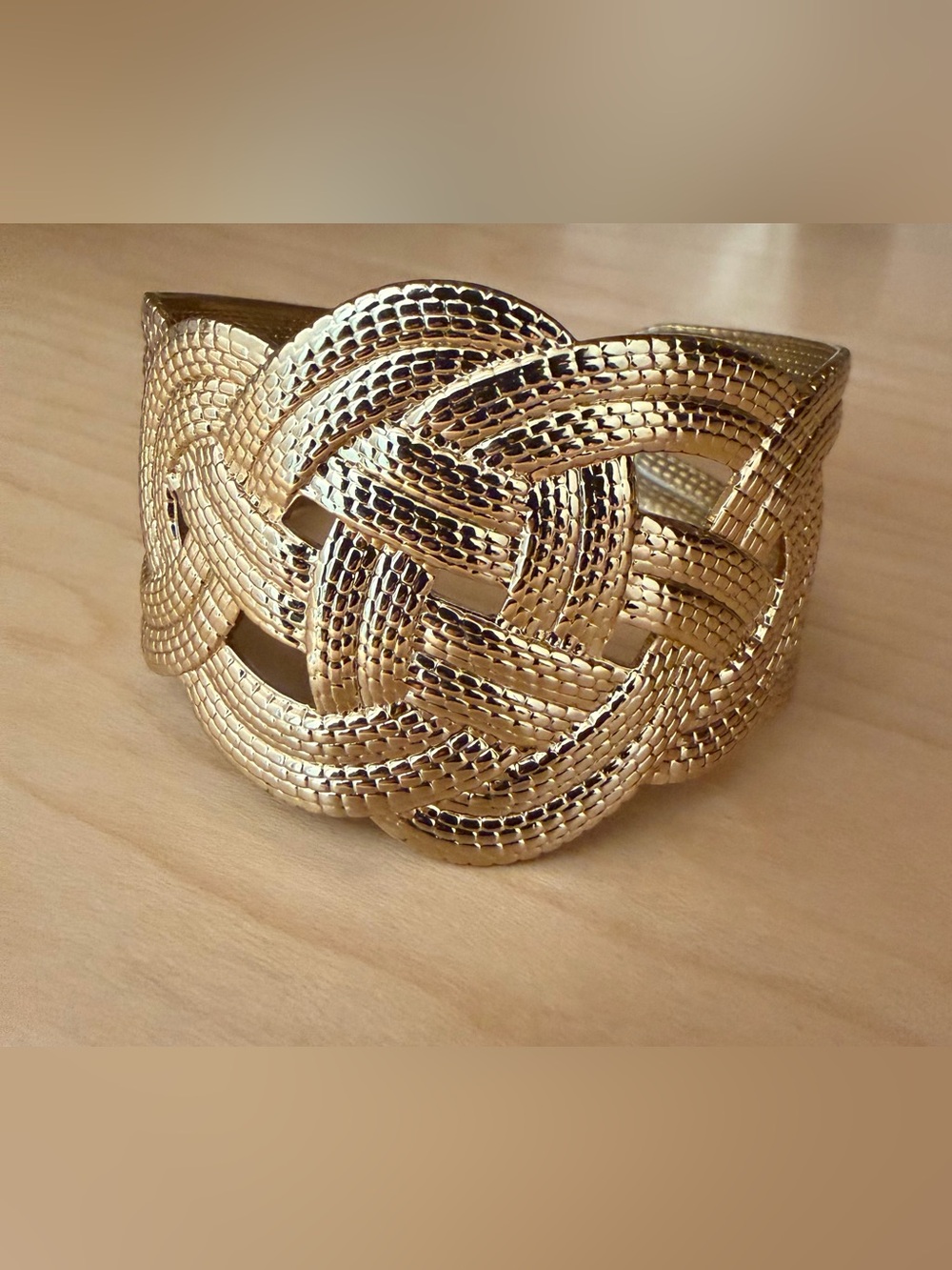 Gold Braided Cuff Bracelet